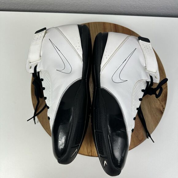 2007 NIKE Uptempo Zoom Basketball Shoes Size 10 High Tops White/Black 316968-101 main image 8